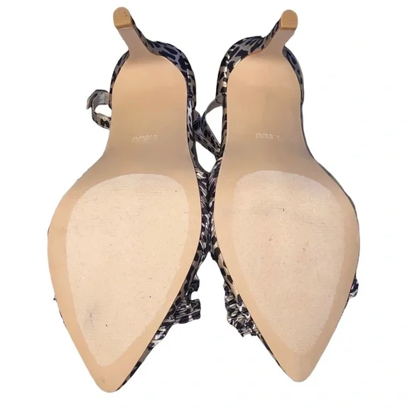 torrid Leopard Print Ankle Strap Pointed Toe Heels - Black & Cream - Picture 9 of 11